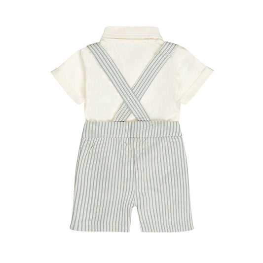 Baby 3-Piece Set – Polo Shirt, Shorts & Suspenders | Blue