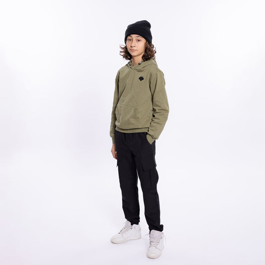 No Way Monday Boys Hooded Sweatshirt - Army Green