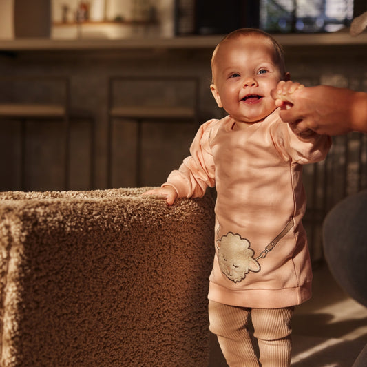 Dirkje Girls Ribbed Treggings - Taupe