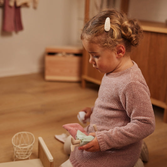 Dirkje Girls Knit Sweater Dress - Light Mauve