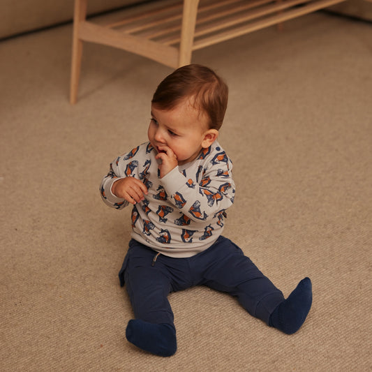 Boys Cotton-Blend Trousers – Navy