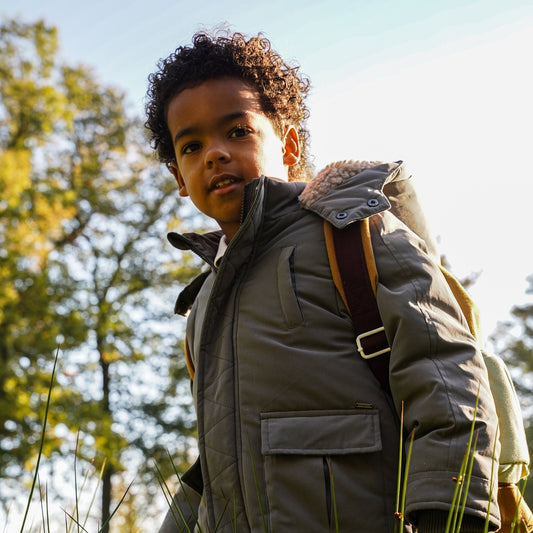Boys Water-Repellent Parka Jacket – Mid Grey