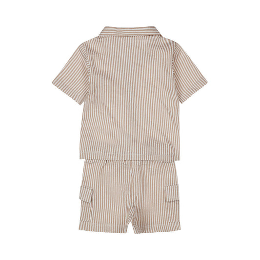 Kids 2-Piece Set Short Sleeve — Brown