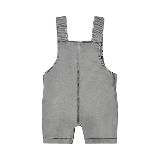 Kids Knitted Denim Dungaree — Grey Jeans