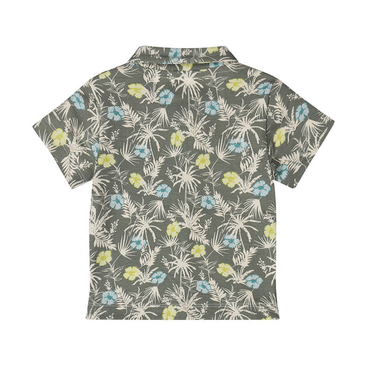 Boys Short Sleeve Blouse — Dusty Green