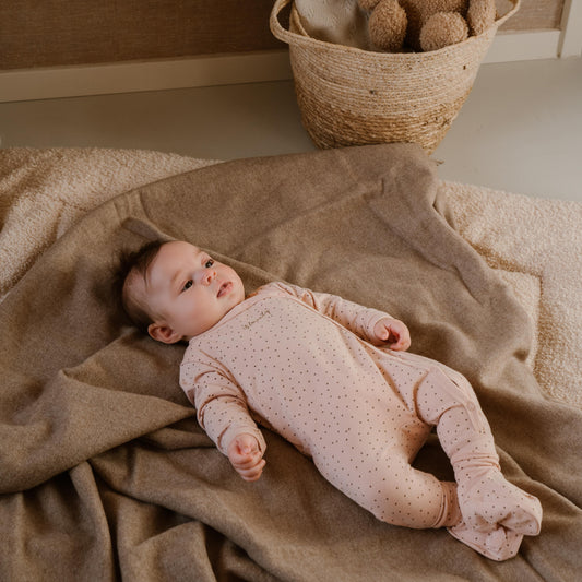 Baby Girl 1-Piece Babysuit + Booties – Light Dusty Pink | Organic Cotton