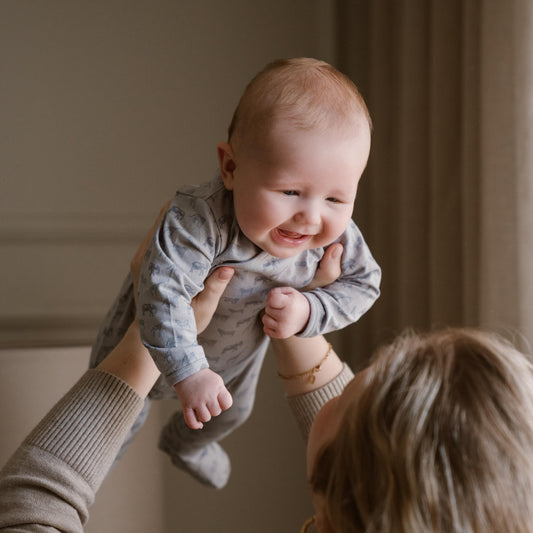 Baby 1-Piece Babysuit + Booties – Light Faded Blue | Organic Cotton