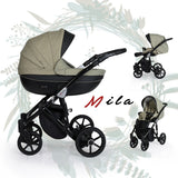 MILA 8 JEANS GRAFIT +BASE+CARSEAT+CARRYCOT+BAG
