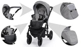 MILA 8 JEANS GRAFIT +BASE+CARSEAT+CARRYCOT+BAG
