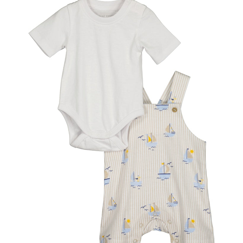 Baby boys body and bib shorts