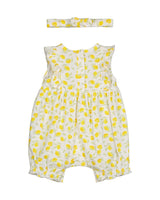 Baby girls short romper with hair band