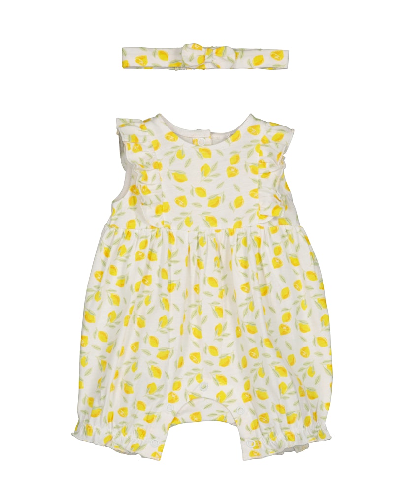 Baby girls short romper with hair band