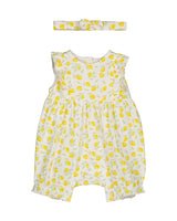 Baby girls short romper with hair band