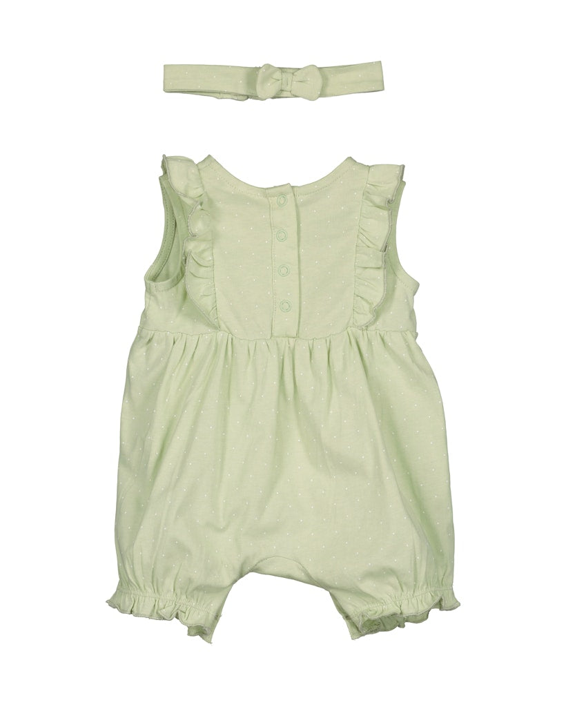 Baby girls short romper with hair band
