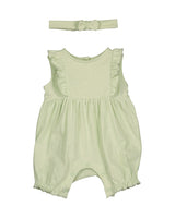 Baby girls short romper with hair band