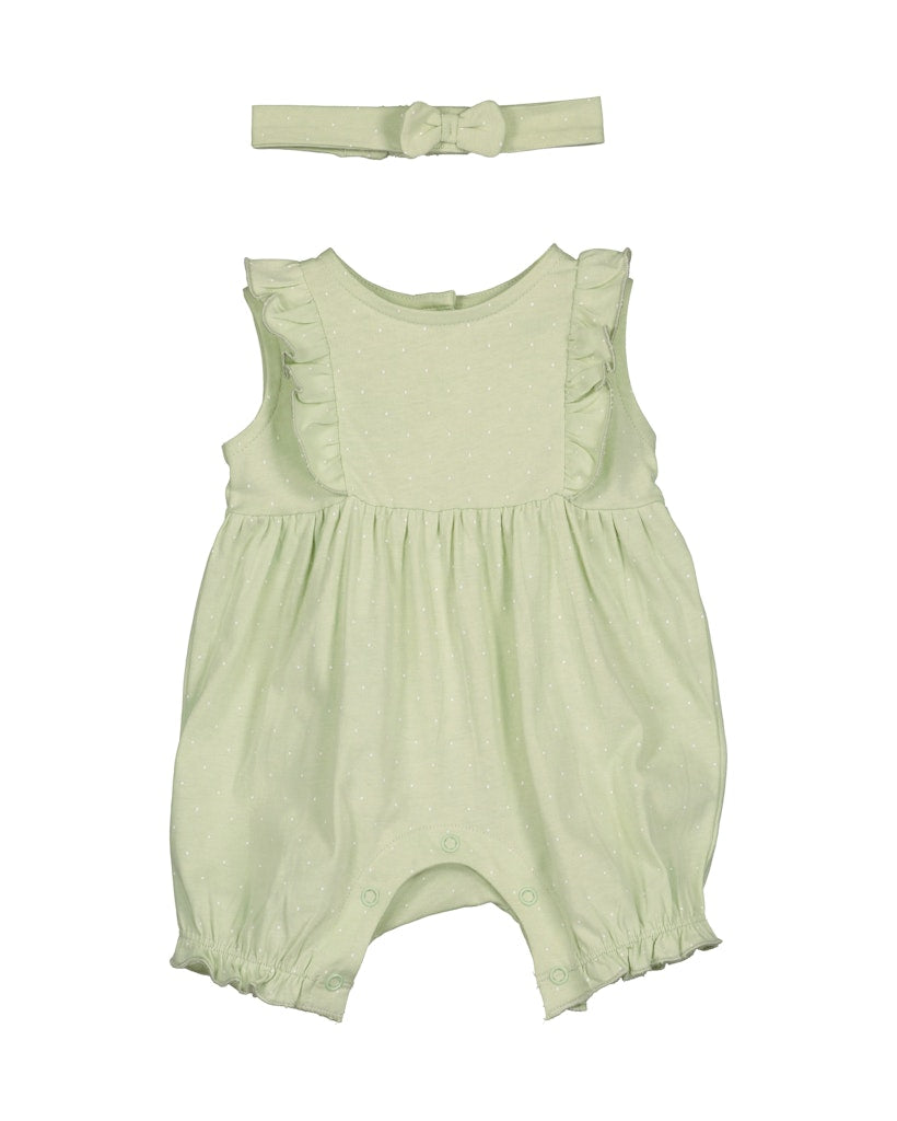 Baby girls short romper with hair band
