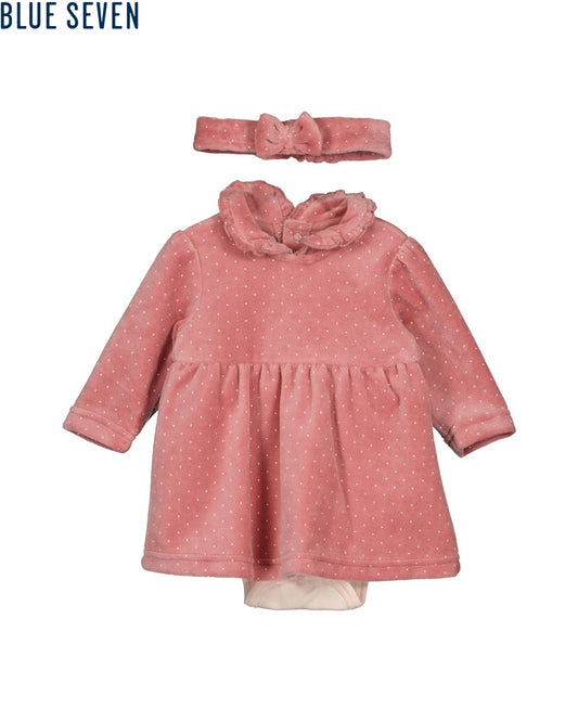 Blue Seven Baby Girls Dress with Bodysuit - Stone & Mauve