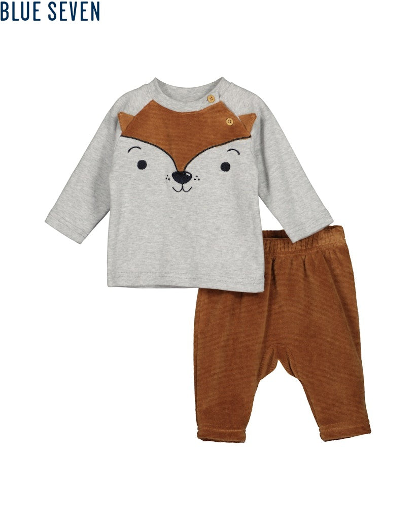 Blue Seven Baby Boys Shirt & Pants Set - Fog