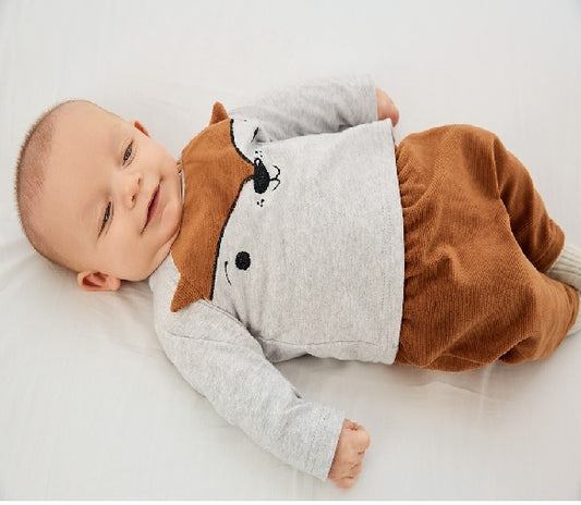 Blue Seven Baby Boys Shirt & Pants Set - Fog