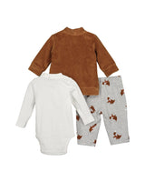 Blue Seven Baby Boys 3-Piece Bodysuit, Pants & Jacket Set - Nut