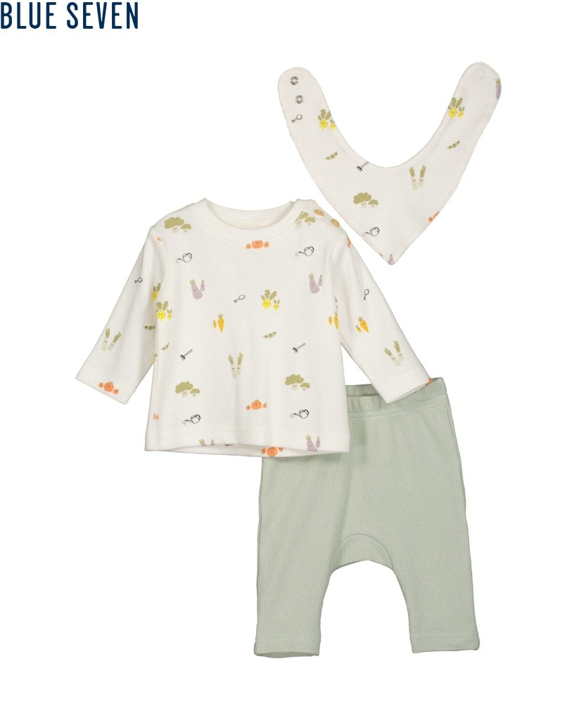 Blue Seven Baby Girls Shirt, Pants & Scarf Set - Off White