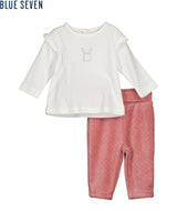 Blue Seven Baby Girls Shirt & Pants Set - Off White & Stone
