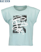 Girls Knitted T-Shirt – White & Glacier