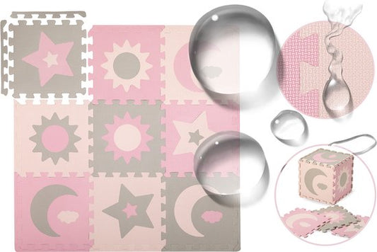 MoMi NEBE 3D foam puzzle mat pink (90 x 90 cm)