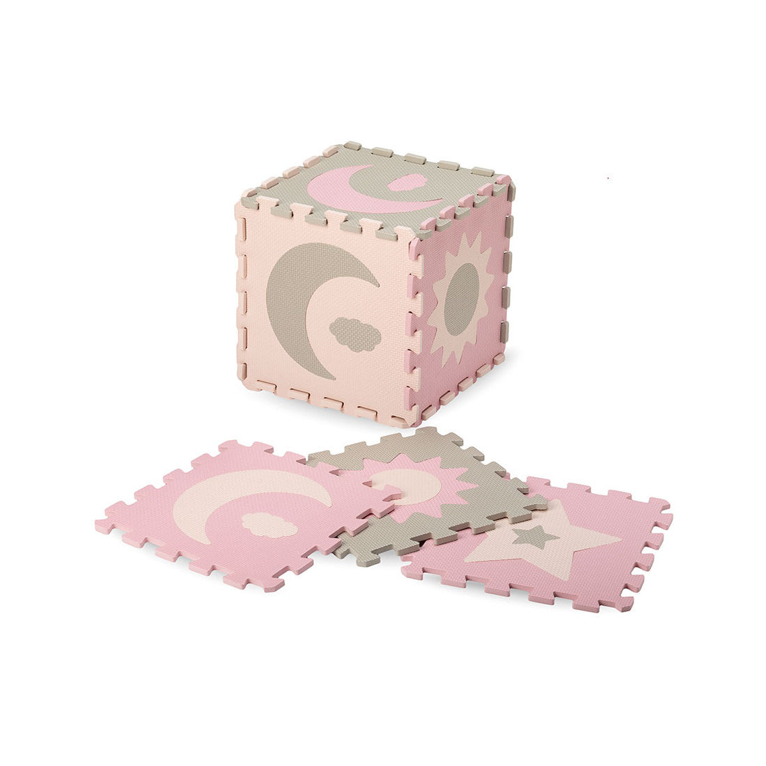 MoMi NEBE 3D foam puzzle mat pink (90 x 90 cm)