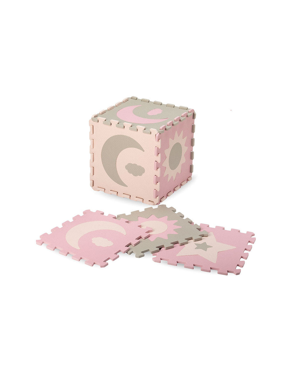 MoMi NEBE 3D foam puzzle mat pink (90 x 90 cm)