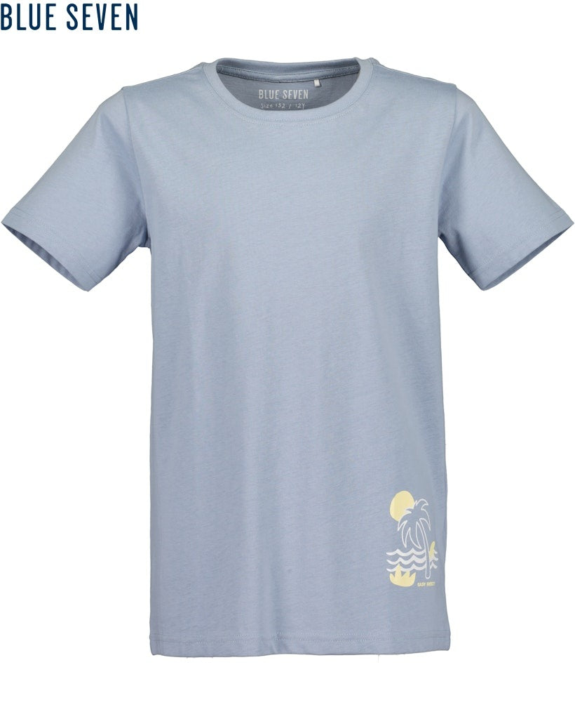 Boys Knitted T-Shirt – Tomato Red & Medium Blue