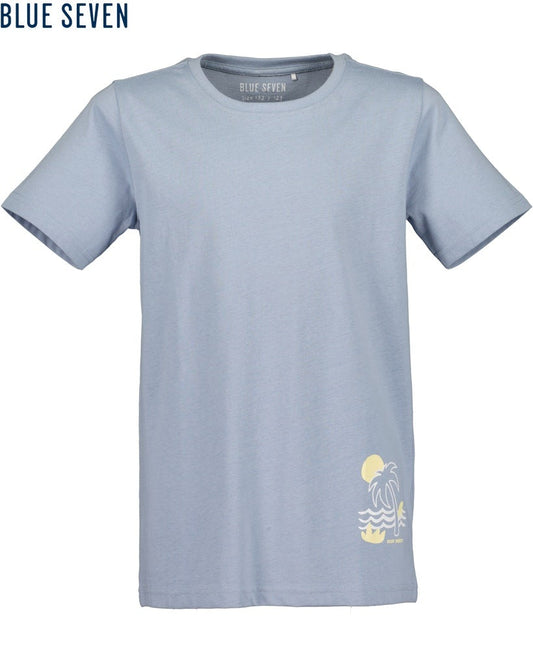 Boys Knitted T-Shirt – Tomato Red & Medium Blue