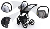 MILA 8 JEANS GRAFIT +BASE+CARSEAT+CARRYCOT+BAG