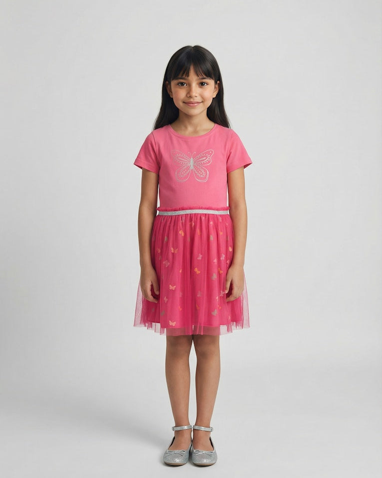 Girls Dress with Tulle Skirt