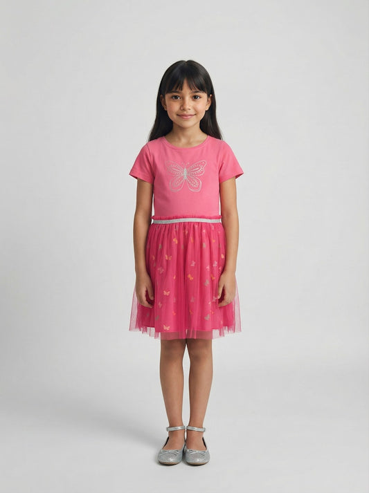 Girls Dress with Tulle Skirt