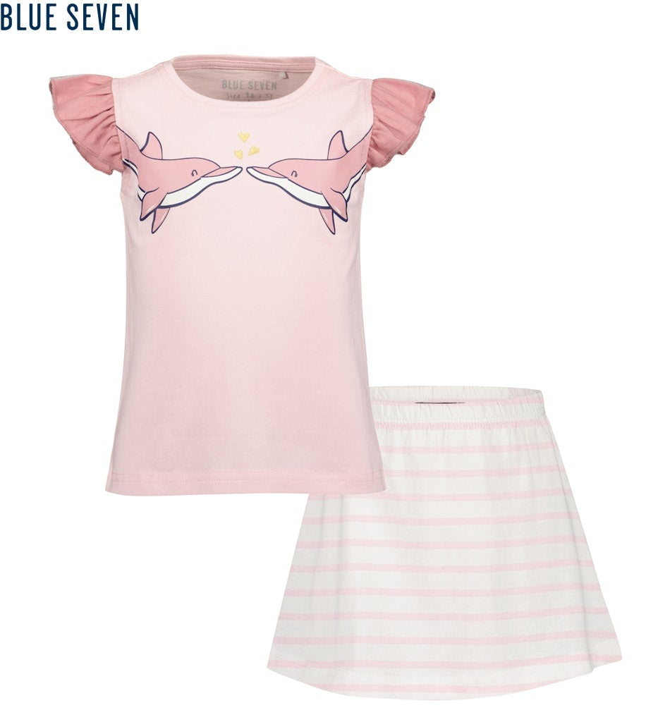 Girls Knitted 2-Piece Set – Blue Seven (726028)