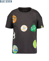 Boys Knitted T-Shirt – White & Anthracite