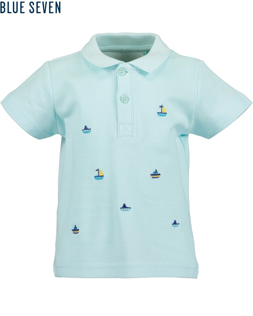 Mini boys knitted polo shirt