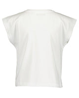 Girls Knitted T-Shirt – White & Glacier