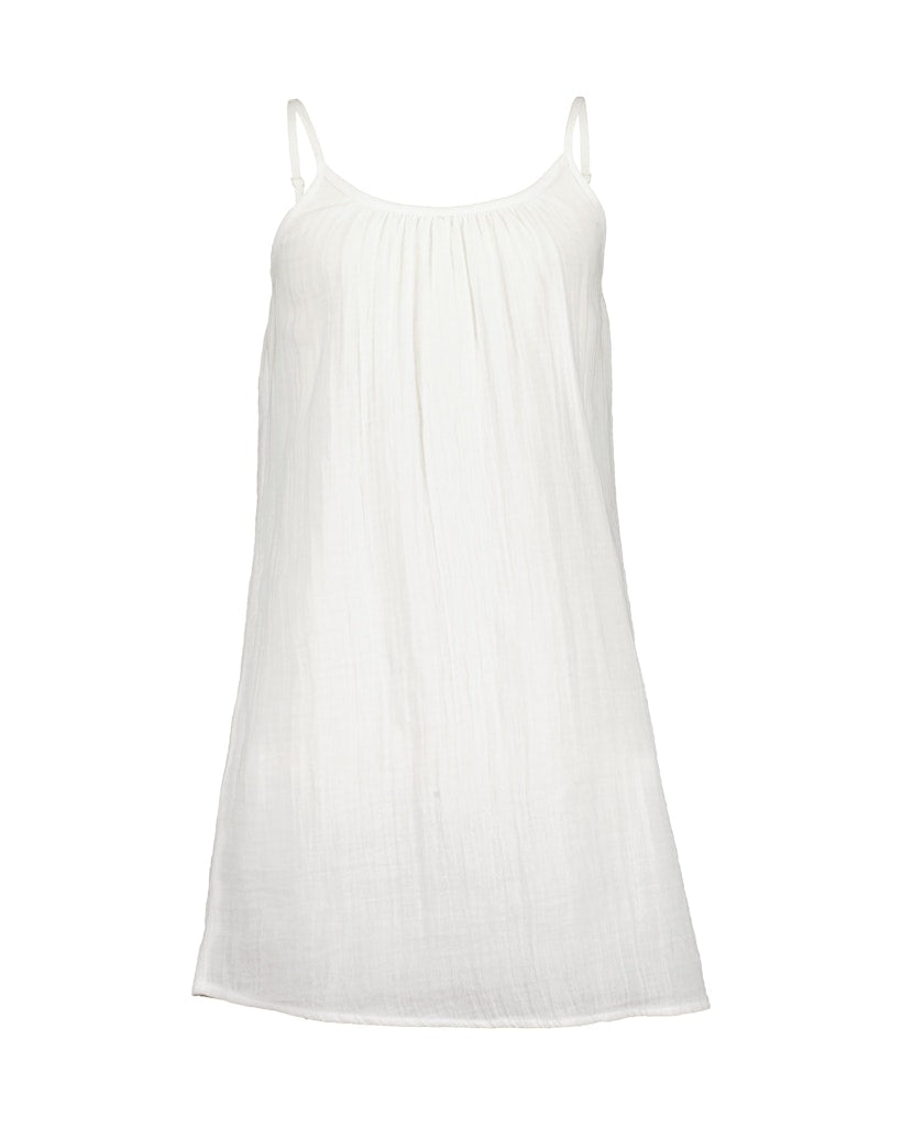Girls Woven Dress – White & Lilac
