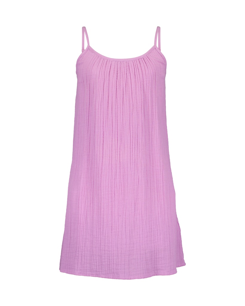 Girls Woven Dress – White & Lilac