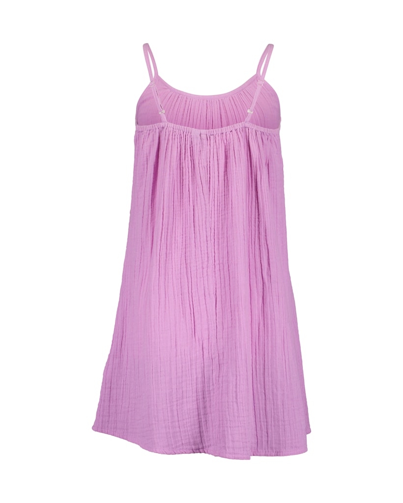 Girls Woven Dress – White & Lilac