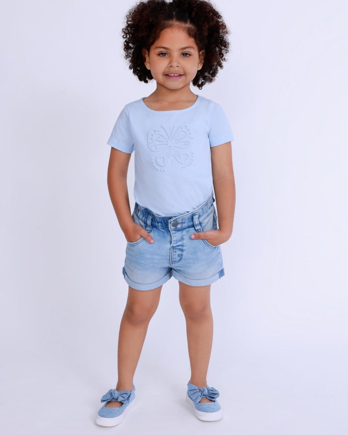 Girls Knitted T-Shirt – Blue Seven (702357)