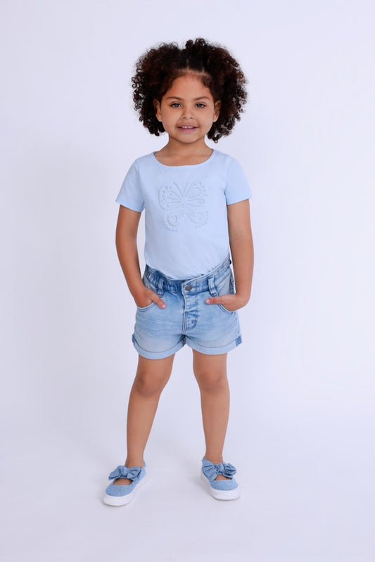Girls Knitted T-Shirt – Blue Seven (702357)