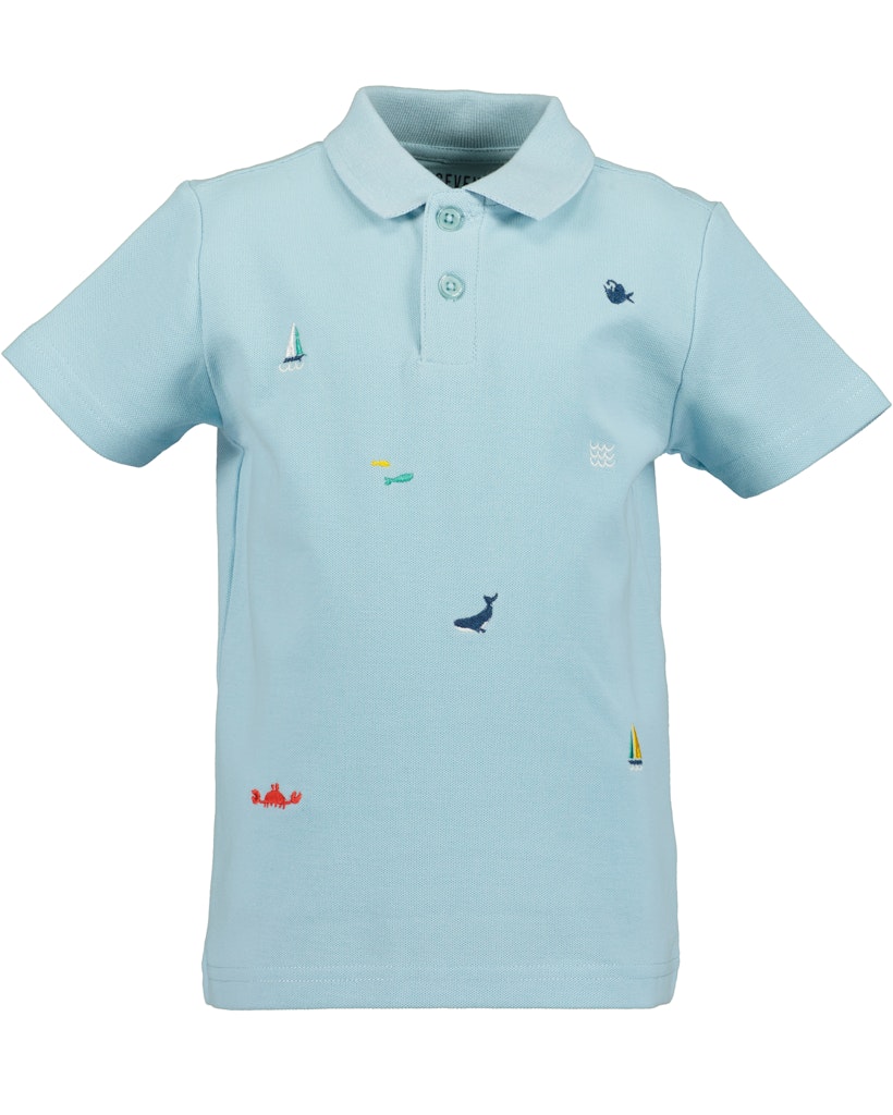 Boys Knitted Polo Shirt – Blue Seven (816033)