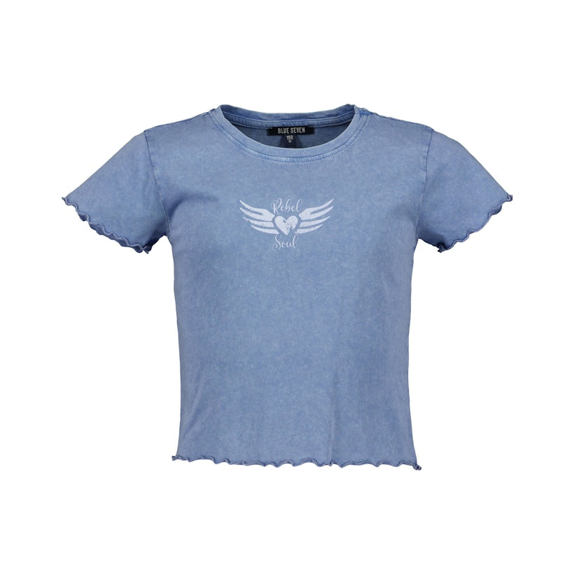 Girls Knitted T-Shirt – Jeans Blue