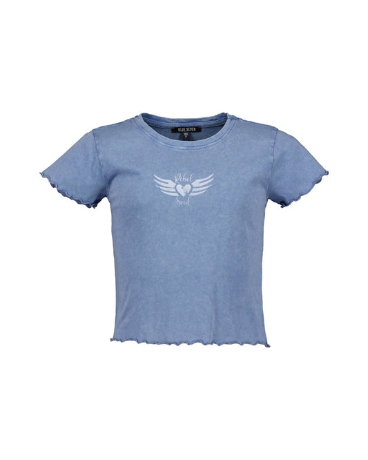 Girls Knitted T-Shirt – Jeans Blue