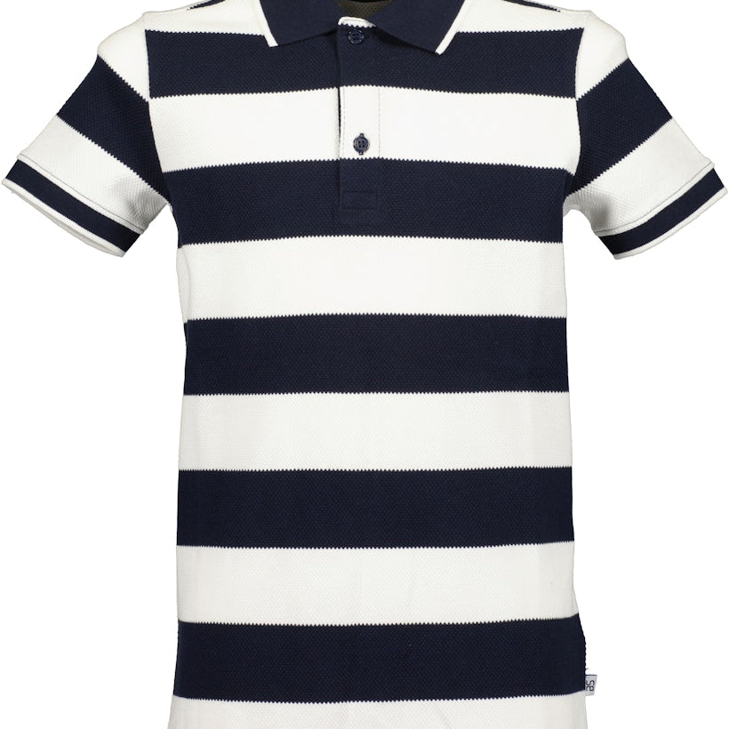 Boys Knitted Polo Shirt – Navy Blue
