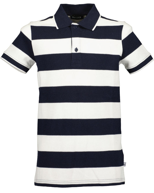 Boys Knitted Polo Shirt – Navy Blue