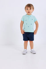 Mini boys knitted polo shirt